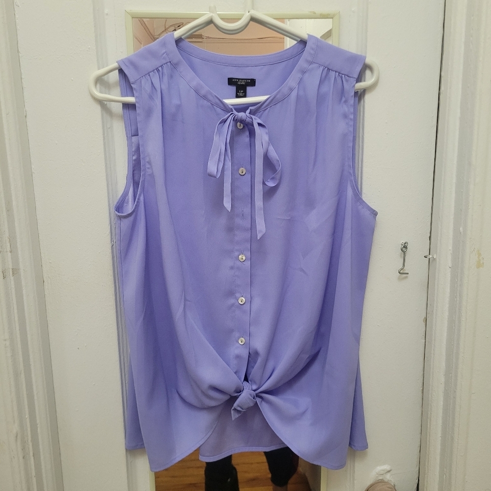 Ann Taylor Petite Lavender Sleeveless Top‎ NWOT Coastal Preppy